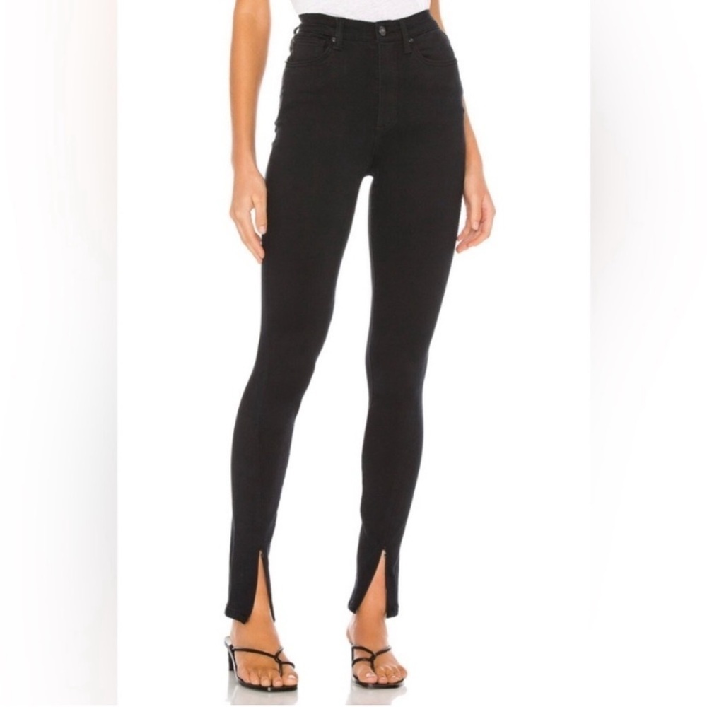 WeWoreWhat High Rise Skinny Leg Zip in Color Jet Size 25 - Picture 3 of 6